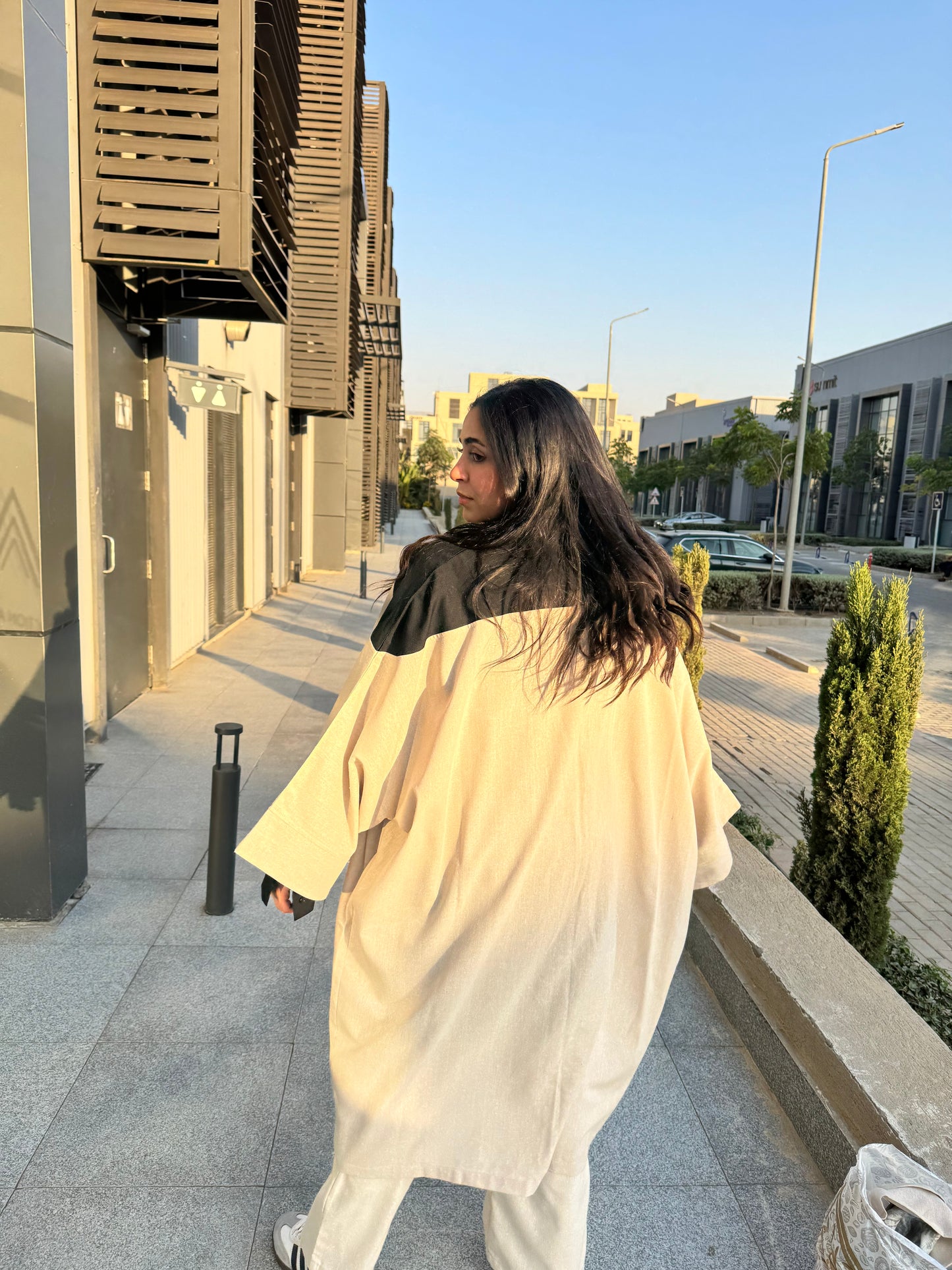 Contrast Cardigan Set Beige and Black