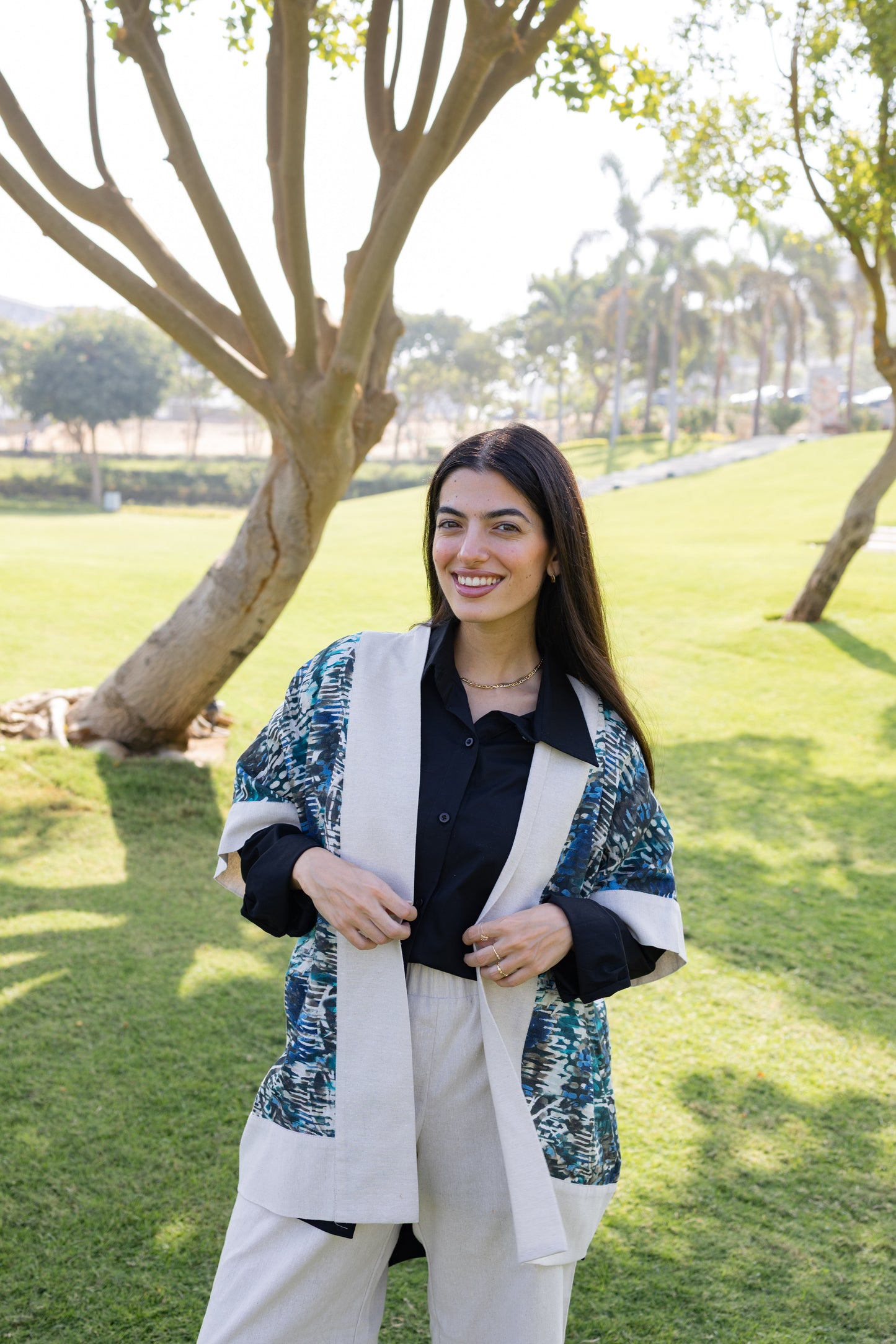 Two-Piece Printed Jacket & Pants Set