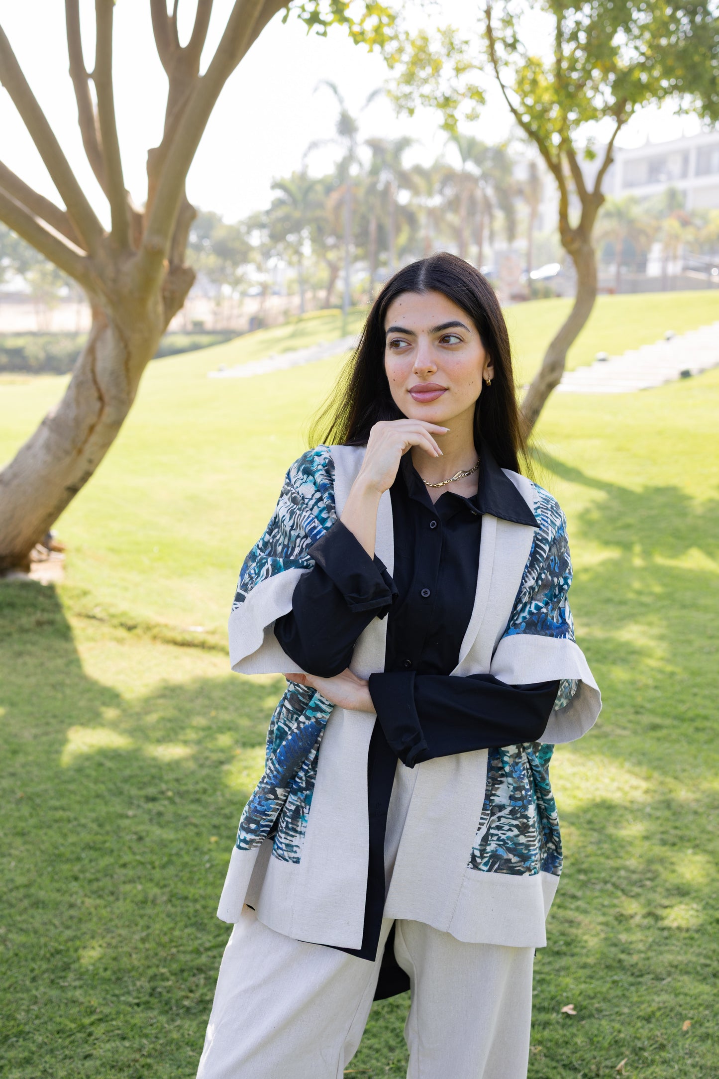 Two-Piece Printed Jacket & Pants Set