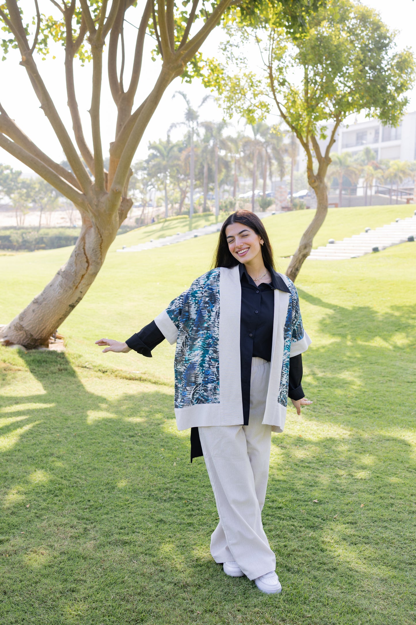 Two-Piece Printed Jacket & Pants Set