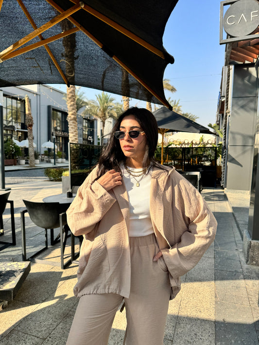 Beige Relaxed Co-ord Set